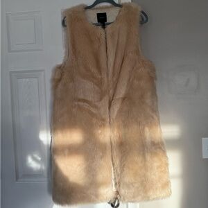 Forever 21 Long Fur Vest Jacket Winter Chic Layering